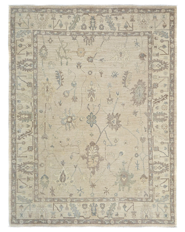 9x12 Gray Oushak Turkish Hand Knotted Traditional Soft Wool Area Rug